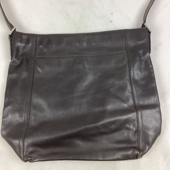 Calvin Klein Dark Brown Leather Handbag Shoulder Bag - Picture 2 of 10